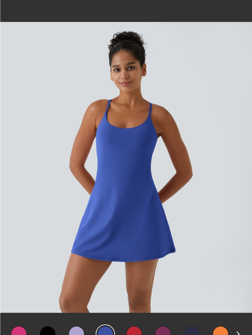 HALARA Royal Blue Strappy Mini Dress with built in easy peasy